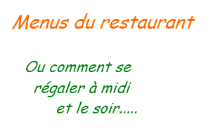 Menus de la cantine